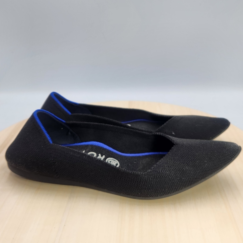 Rothy's Womens The Point Black Pointed Toe Ballet Flats sz W8.5